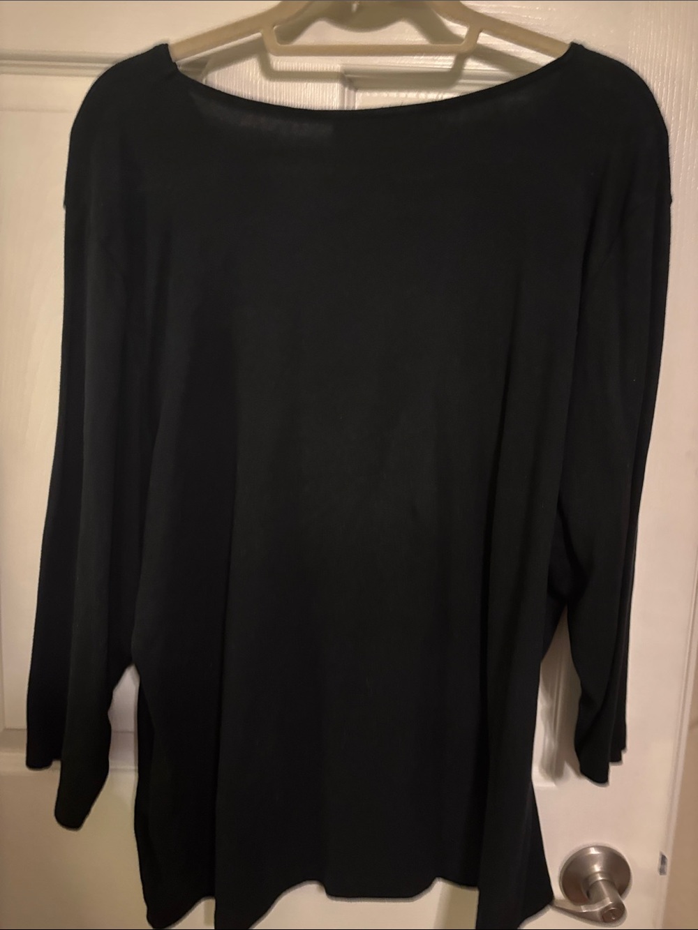 Karen Scott Black Long-Sleeve Top with Gold & Orange Pumpkin Motif - Picture 3 of 6
